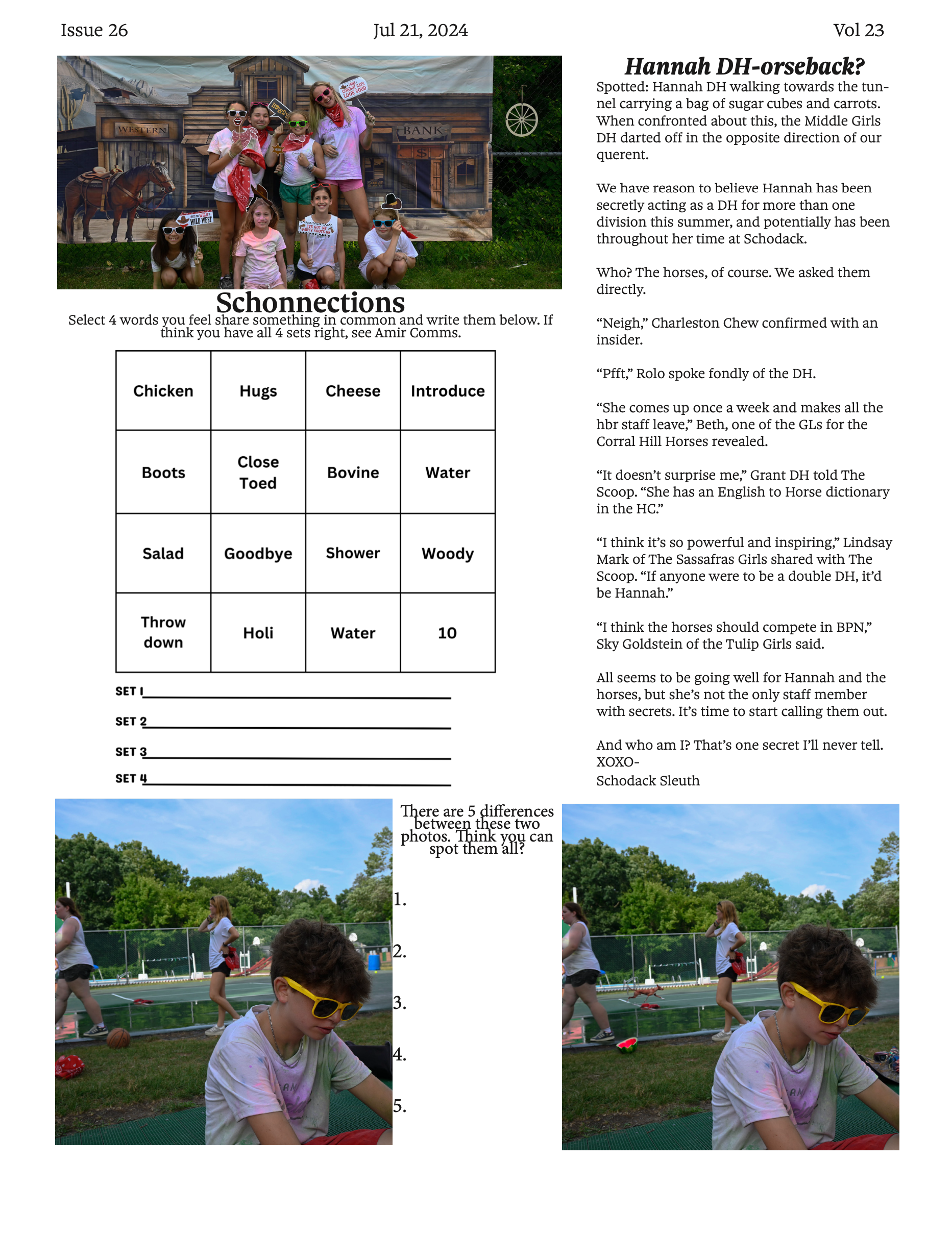 Newsletter 5: Summer 2024 - Camp Schodack